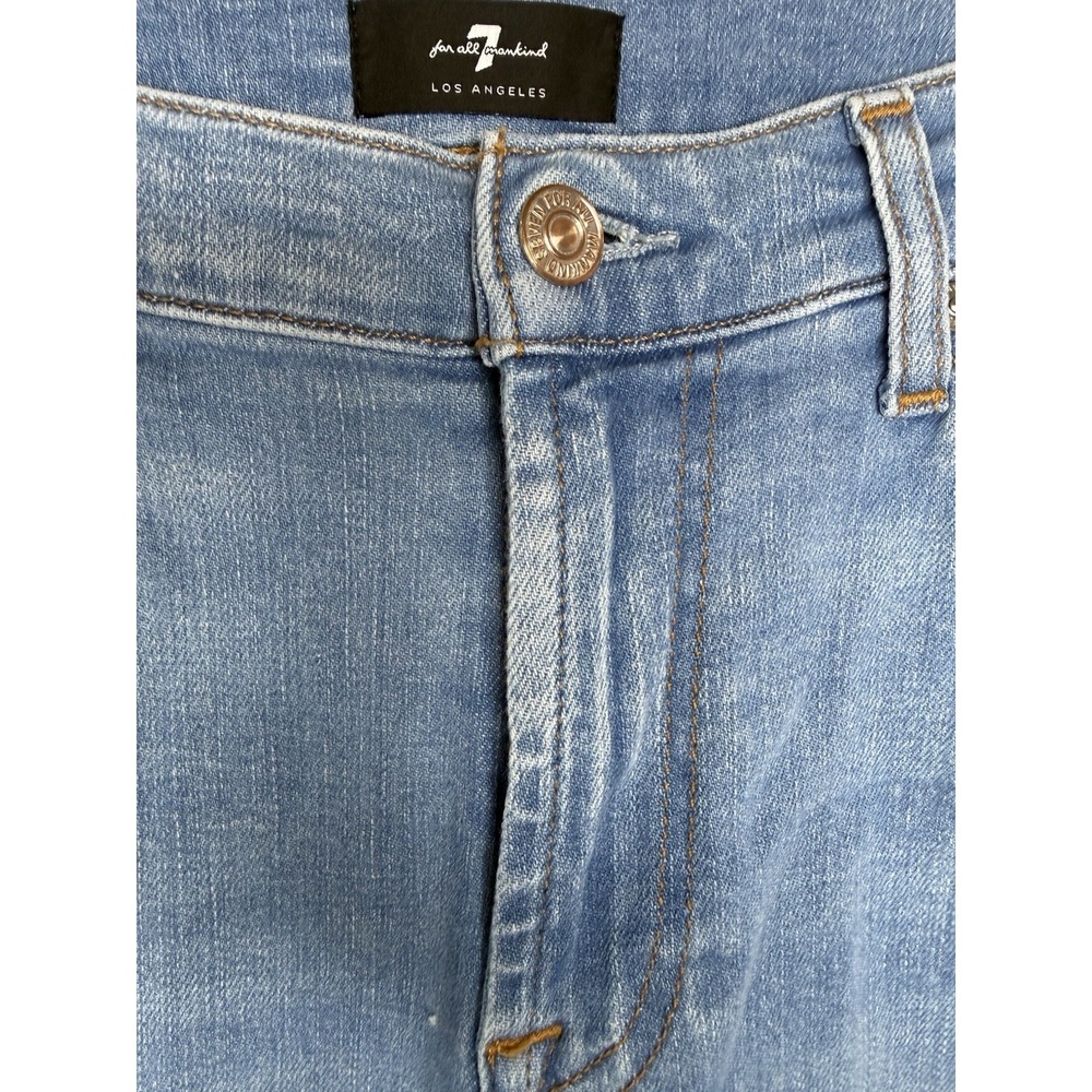 7 For All Mankind Jeans Women's 30 High Waist Slim Kick Light Wash Crop - Picture 3 of 10